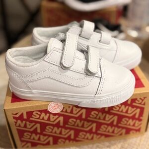 Toddler Vans canvas sneakers.